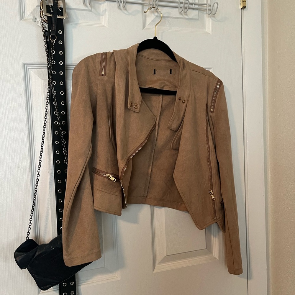 Velvet moto jacket